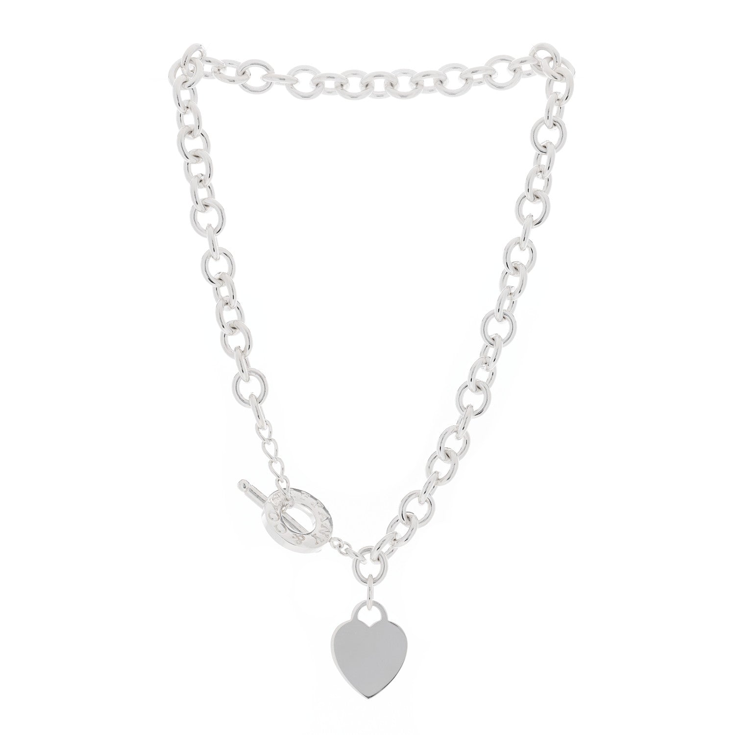 Tiffany Sterling Silver Heart Tag Toggle Necklace 2 of 4