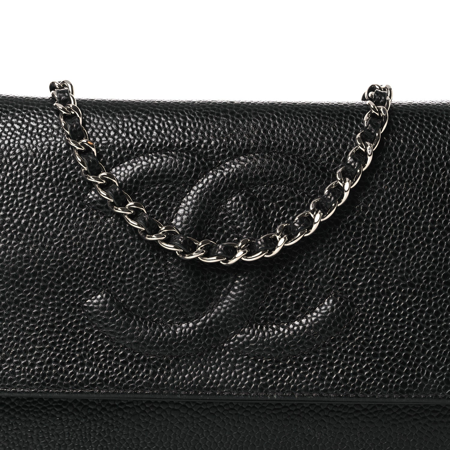 Chanel Caviar Timeless CC Wallet On Chain WOC Black 9 of 16