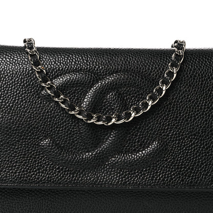 Chanel Caviar Timeless CC Wallet On Chain WOC Black 9 of 16
