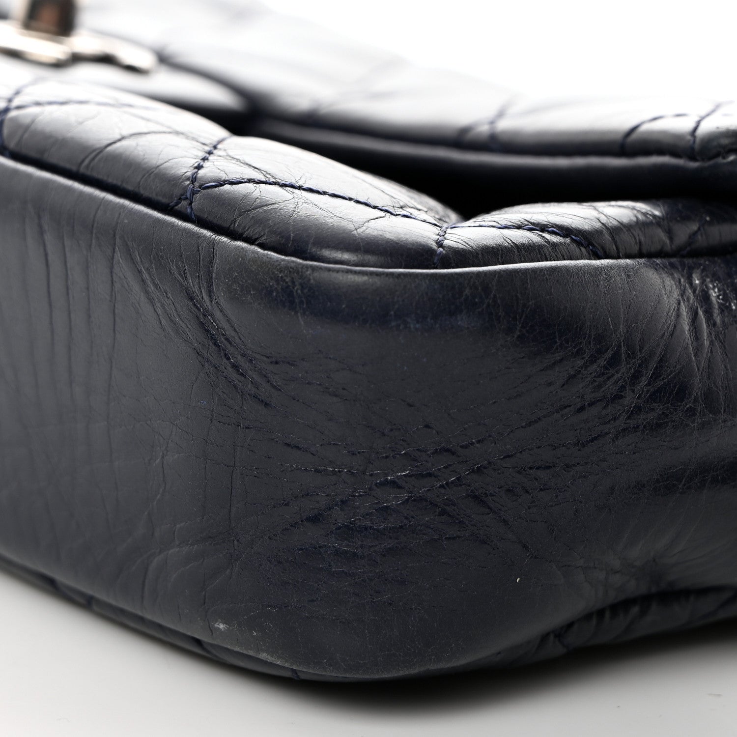 Chanel Glazed Calfskin Quilted Medium Duo Color Flap Blue 10 of 10