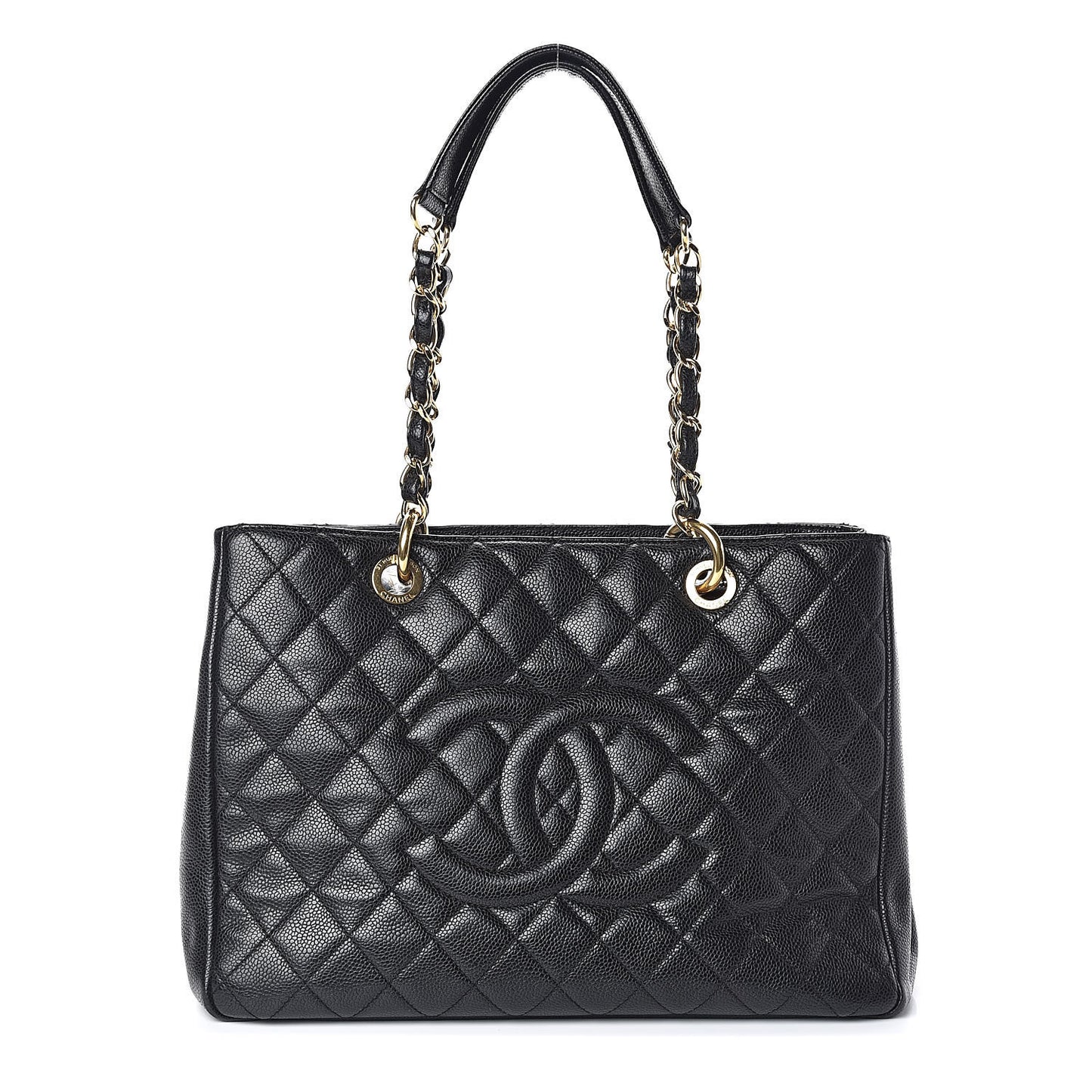 Caviar Quilted Grand Shopping Tote GST Black