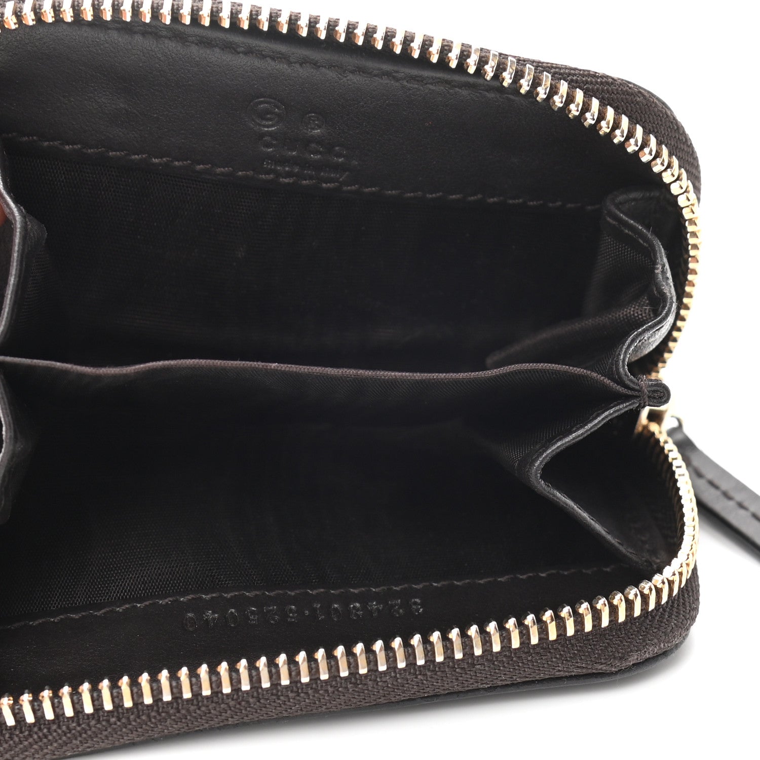 Gucci Guccissima Zip Around Coin Purse Wallet Dark Brown 5 of 8