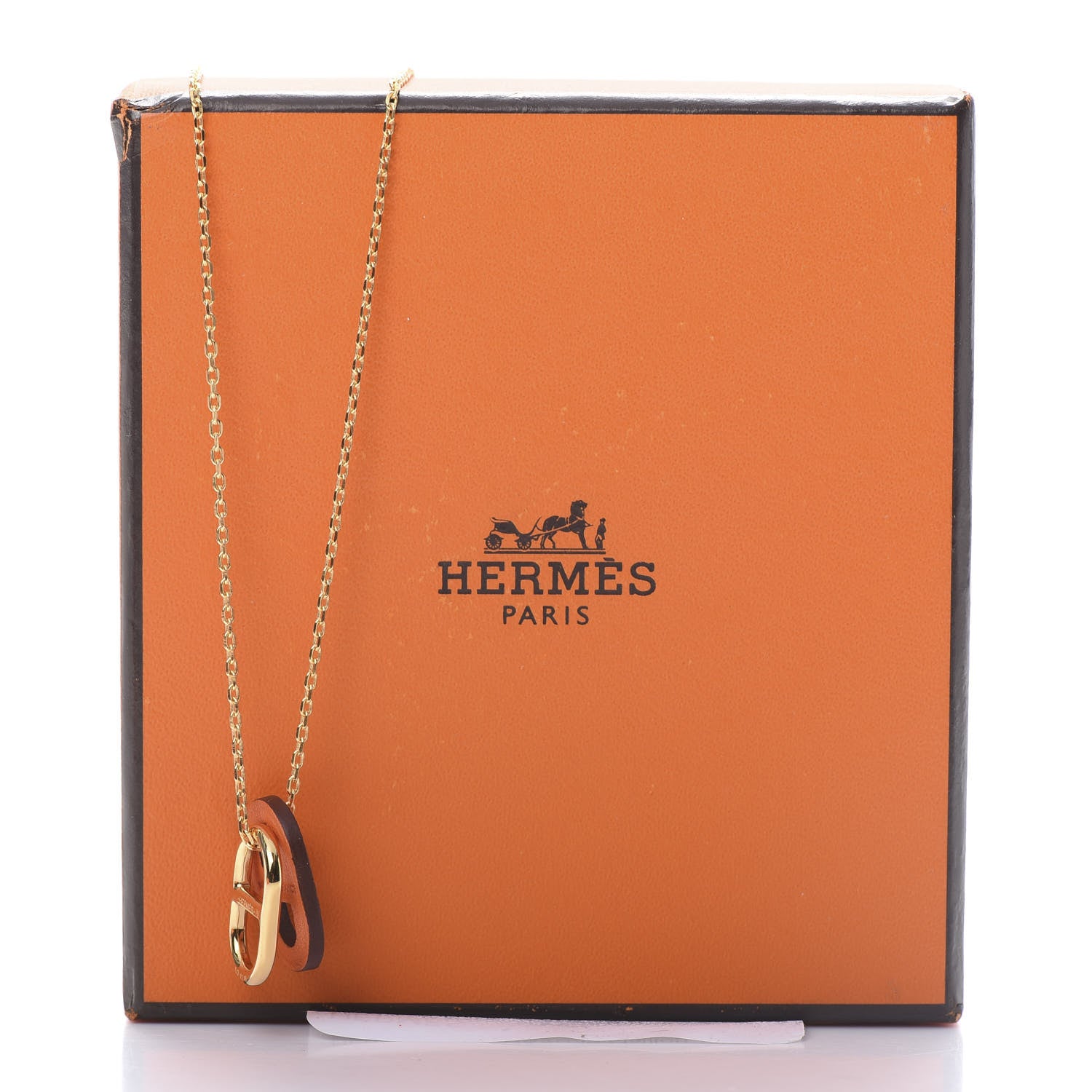 Hermes Swift O'Maillon Pendant Necklace Orange 6 of 6