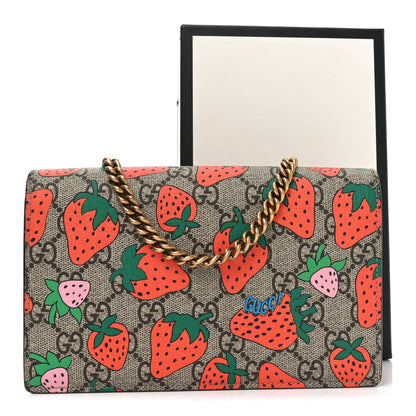 Gucci GG Supreme Monogram Strawberry Chain Wallet 10 of 10