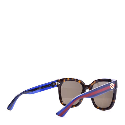 Gucci Square Frame Glitter Sunglasses GG0034SA Tortoise Blue 4 of 7