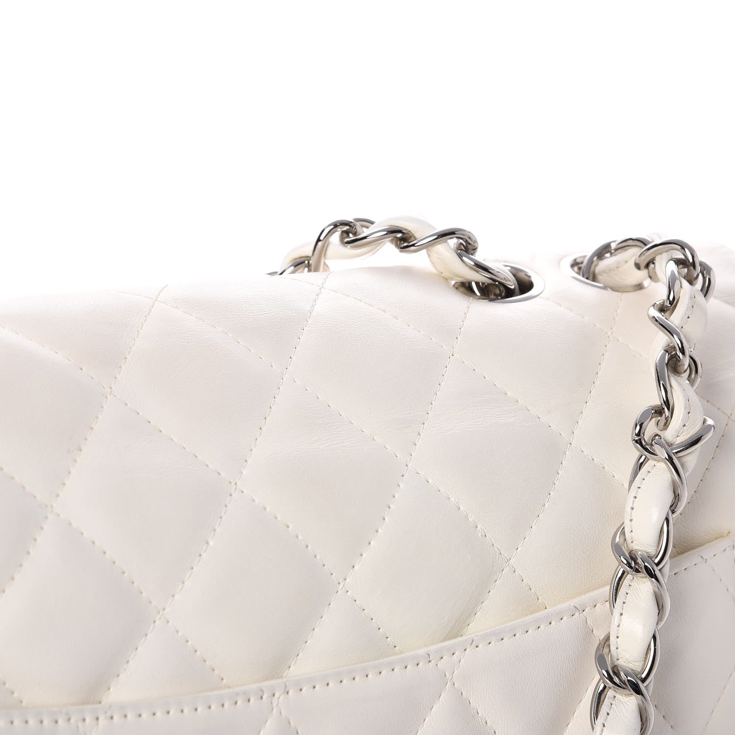 Chanel Lambskin Quilted Jumbo Single Flap White 15 of 19
