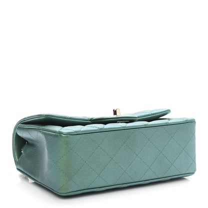 Chanel Iridescent Calfskin Quilted Mini Rectangular Flap Green 4 of 11