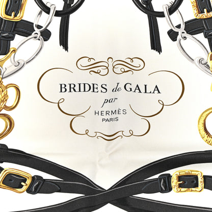 Hermes Silk Brides De Gala Scarf 90 Black Creme Gold 2 of 5