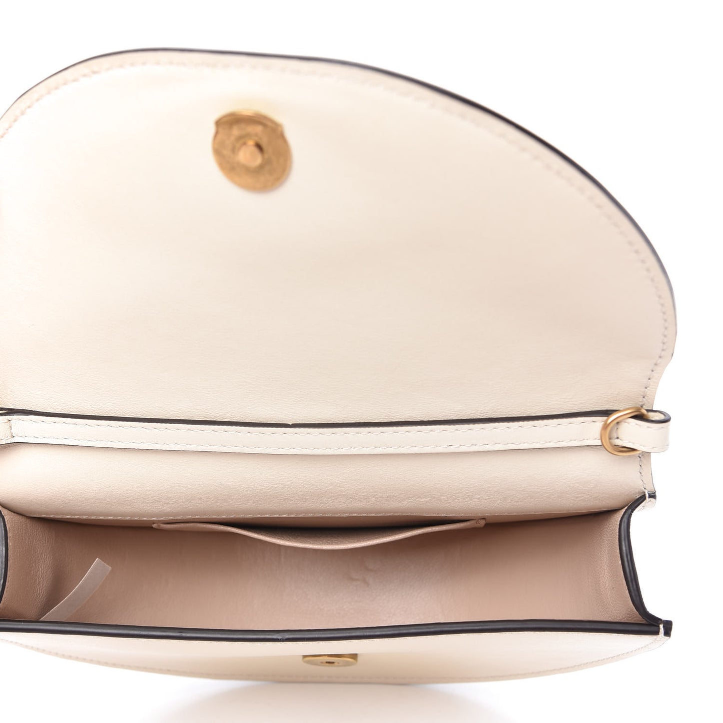 Calfskin Small Nile Bracelet Minaudiere Bag Off White