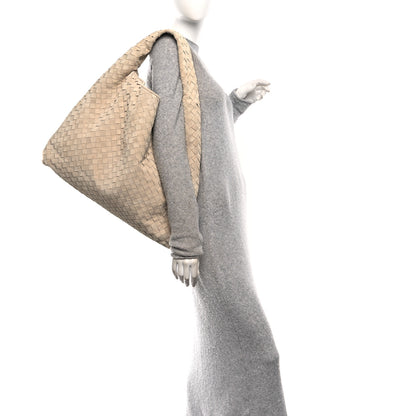 Bottega Veneta Suede Intrecciato Large Hop Ecru 2 of 12