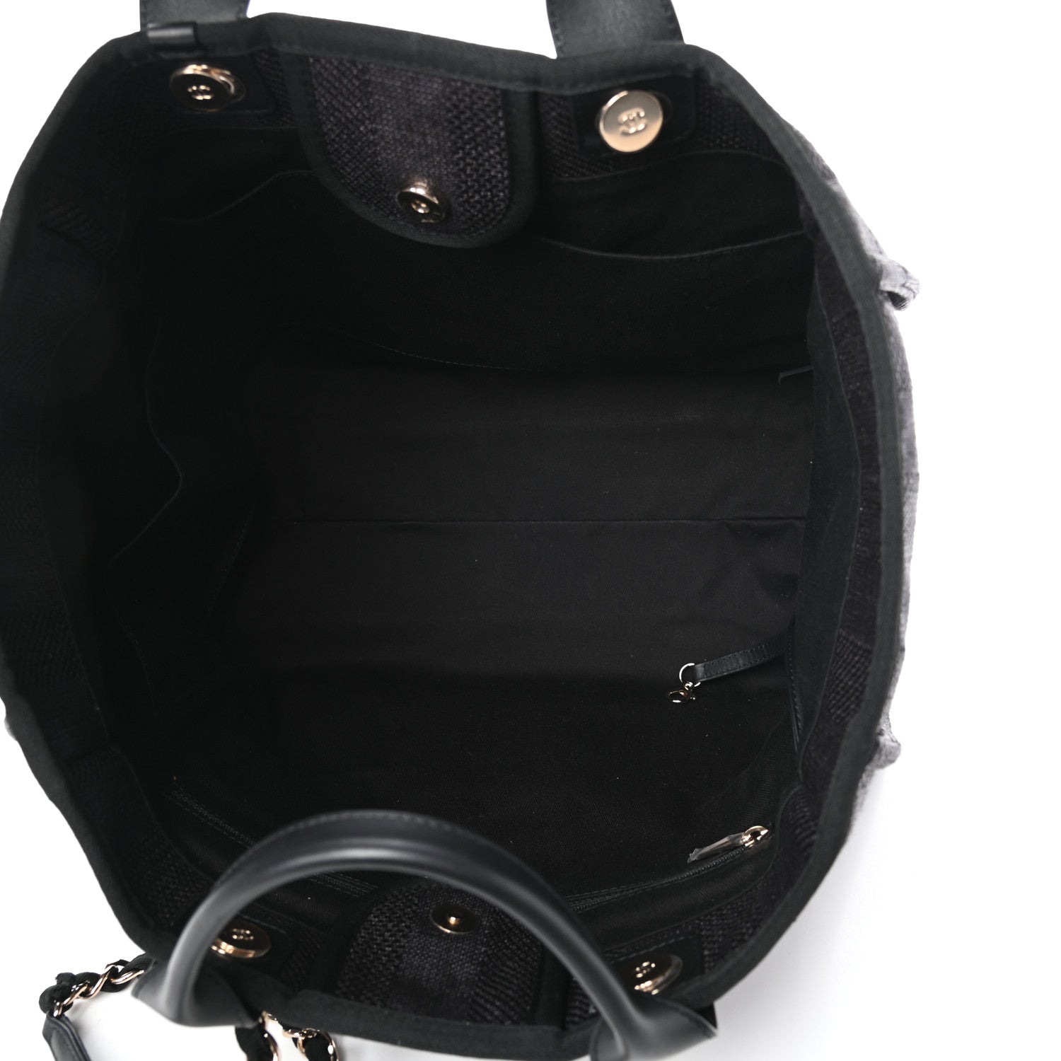 Chanel Mixed Fibers Calfskin Striped Medium Deauville Tote Black 5 of 10