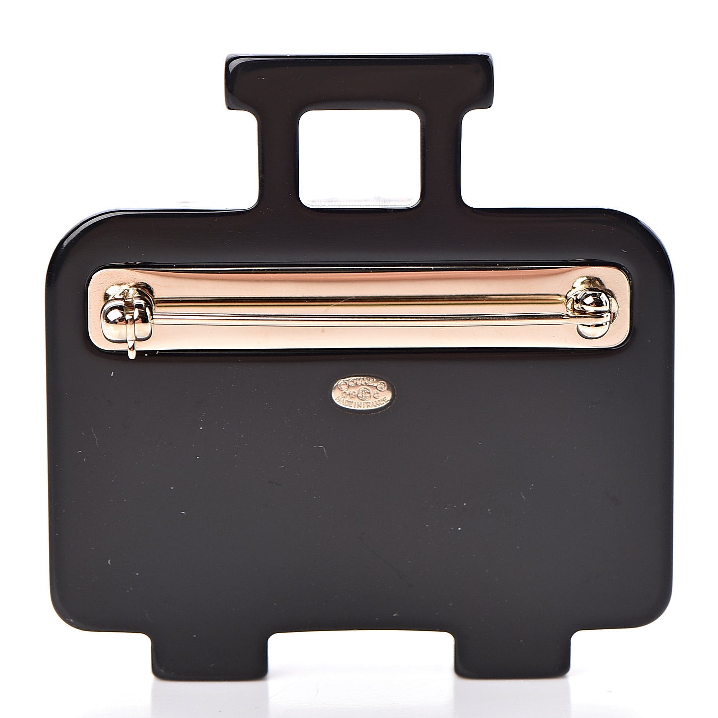 Resin Pearl Suitcase CC Brooch Multicolor