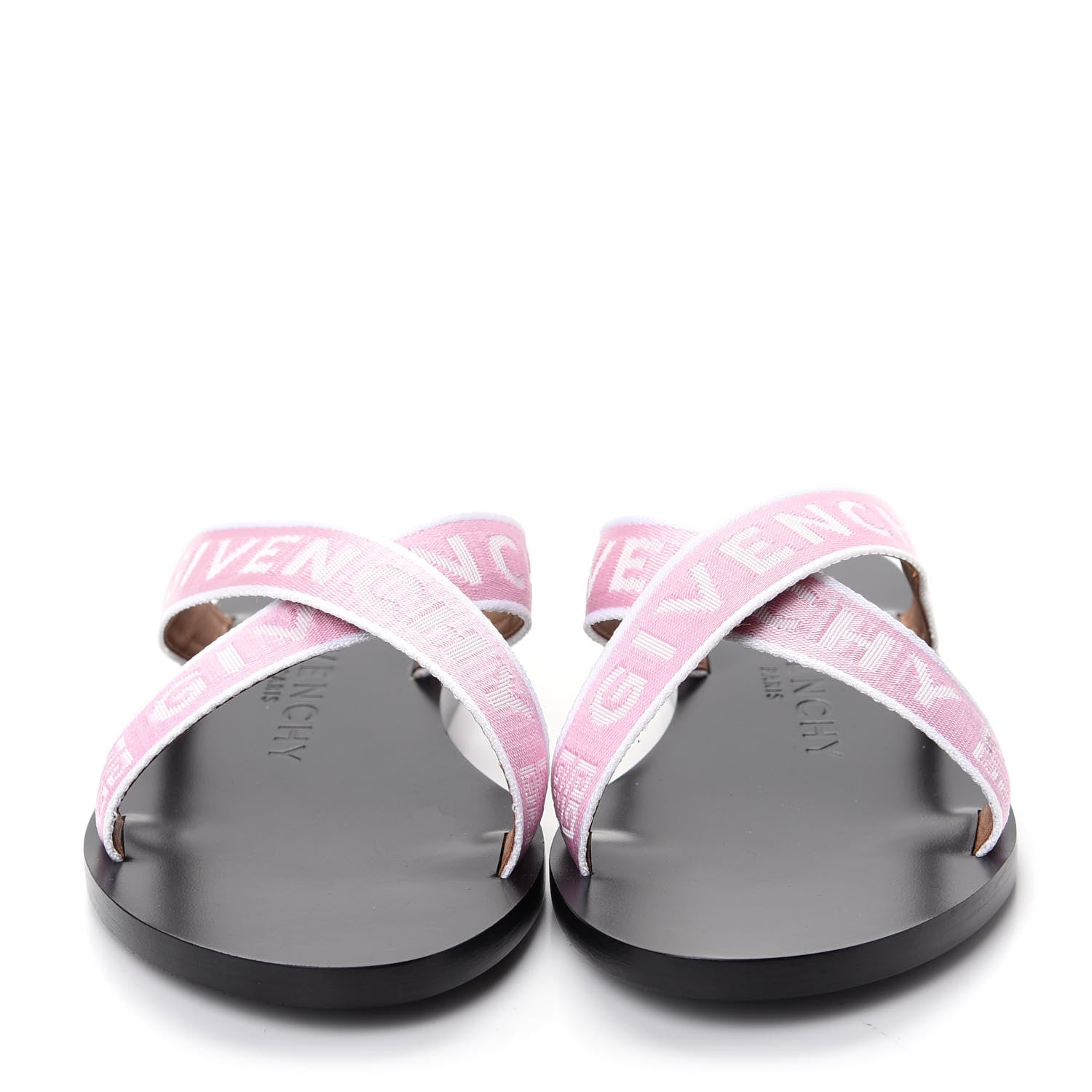 Givenchy Grosgrain Cross Logo Ankle Strap Sandals 38 Pink White 2 of 11