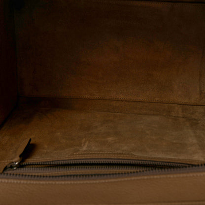 Celine Drummed Calfskin Mini Luggage Dune 5 of 9