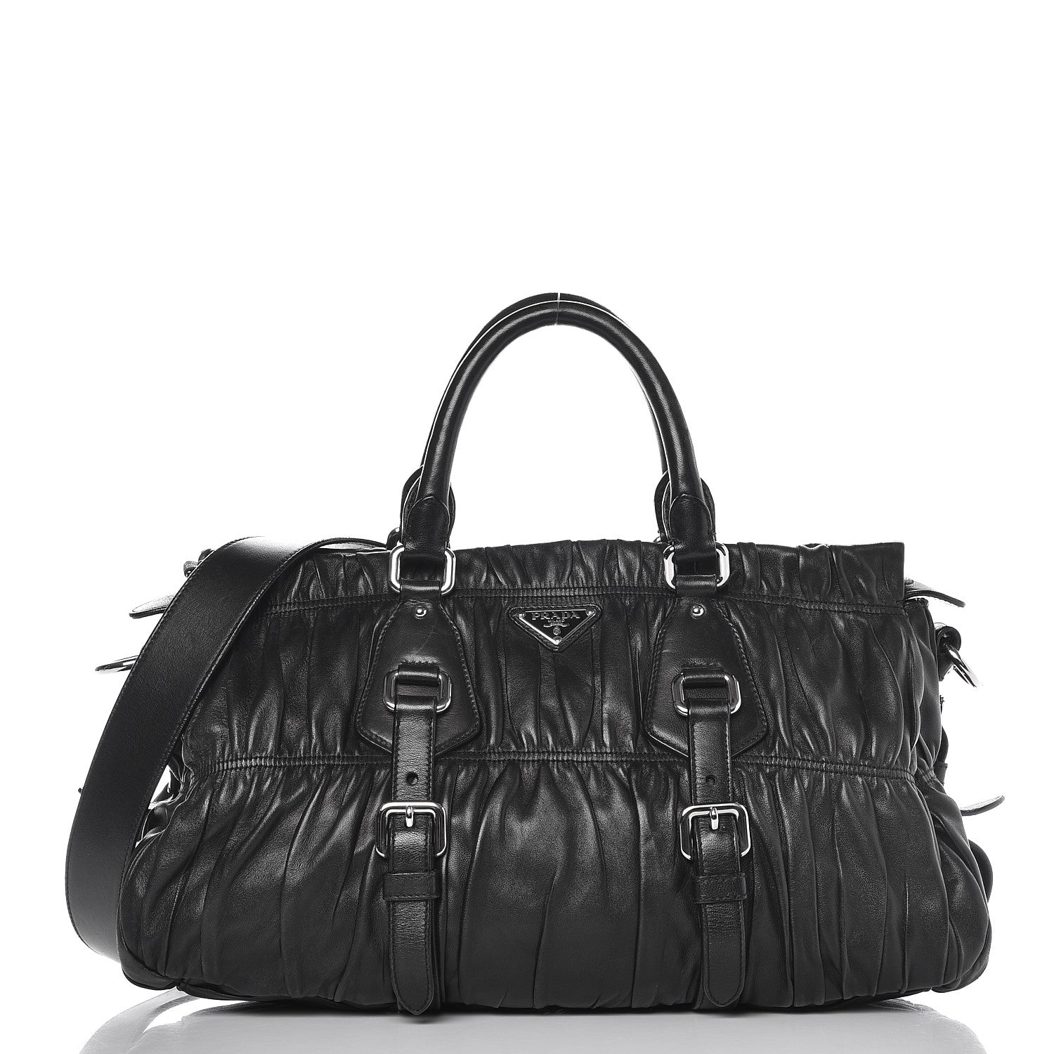 Prada Nappa Gaufre Satchel Black 12 of 23