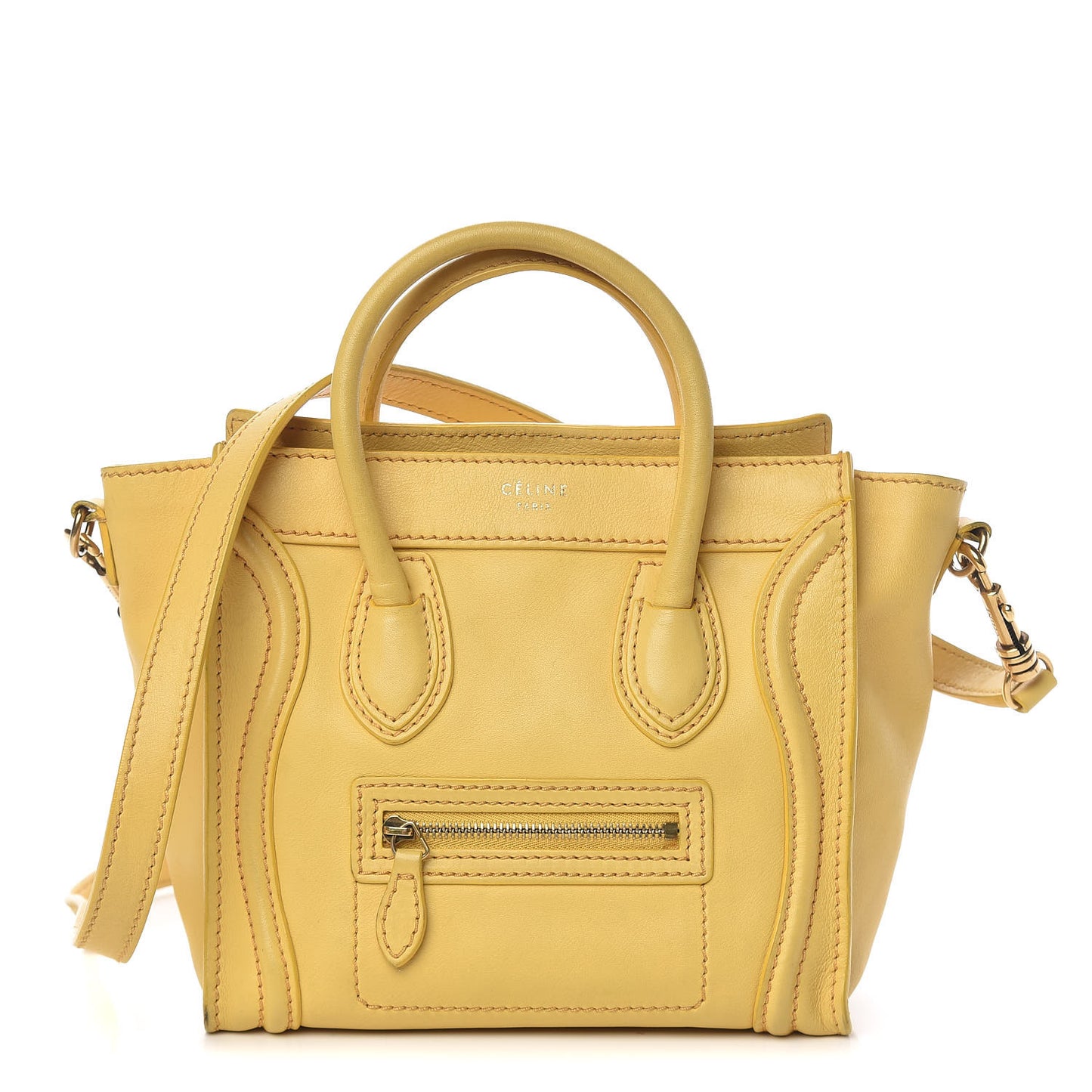 Smooth Calfskin Nano Luggage Citron