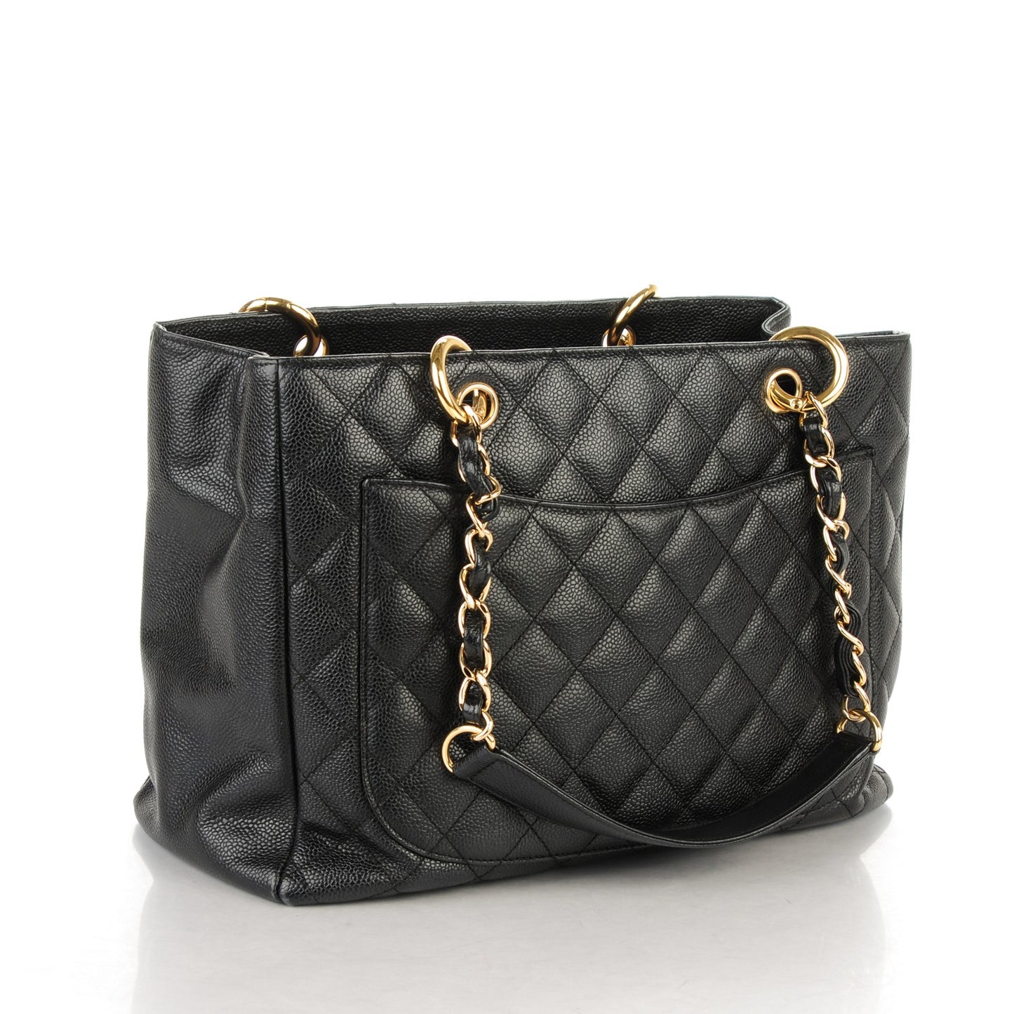 Caviar Quilted Grand Shopping Tote GST Black