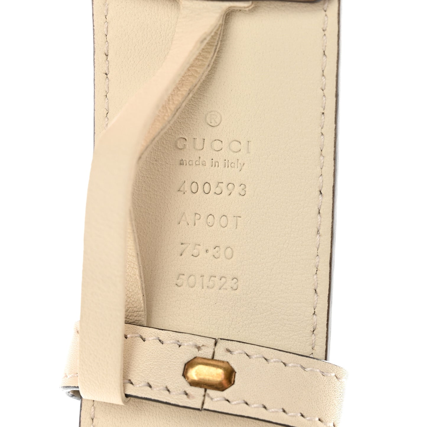 Calfskin Double G 40mm Belt 75 30 Mystic White