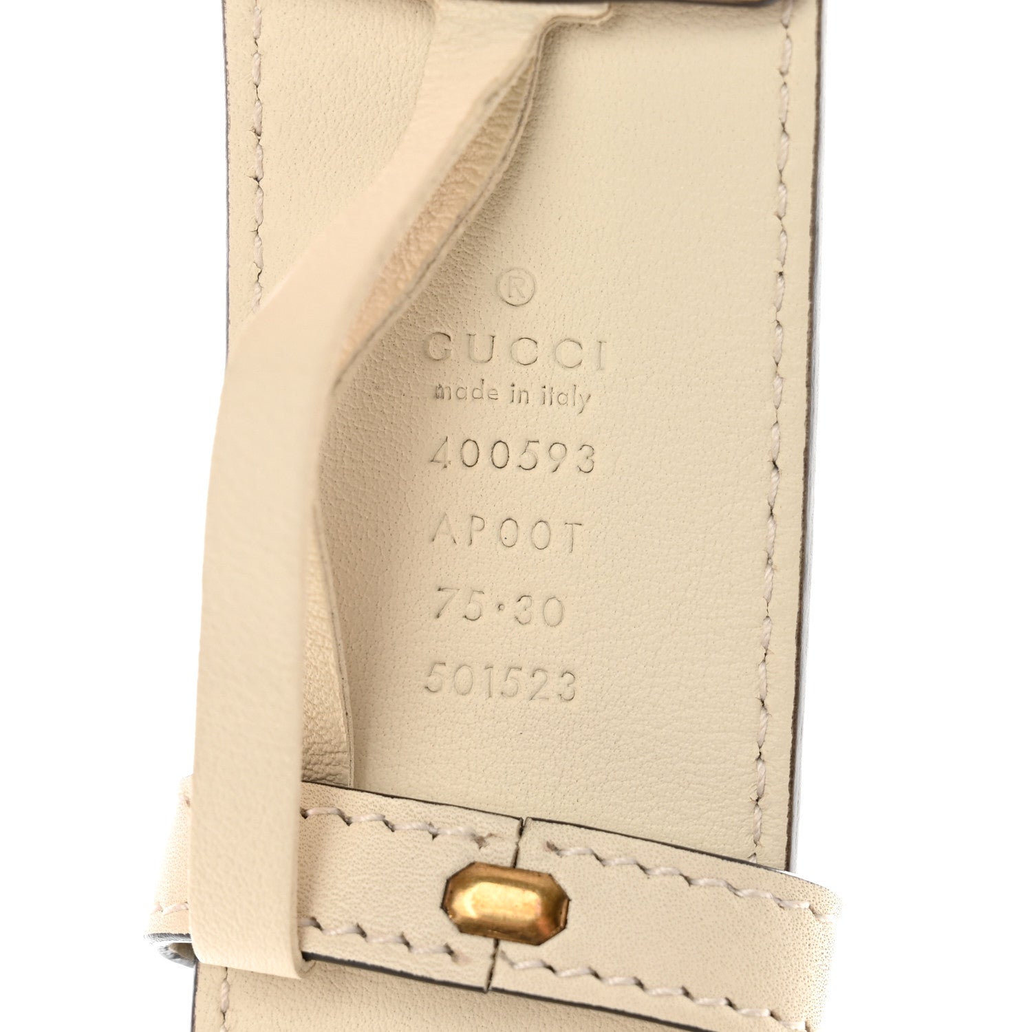 Gucci Calfskin Double G 40mm Belt 75 30 Mystic White 3 of 5