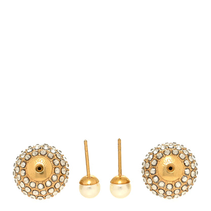 Christian Dior Crystal Pearl Dior Tribales Earrings Gold 3 of 4