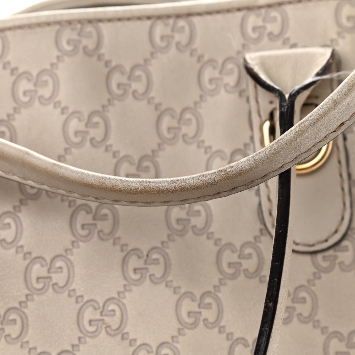 Gucci Guccissima Large Heart Bit Charm Top Handle Tote Off White 15 of 20