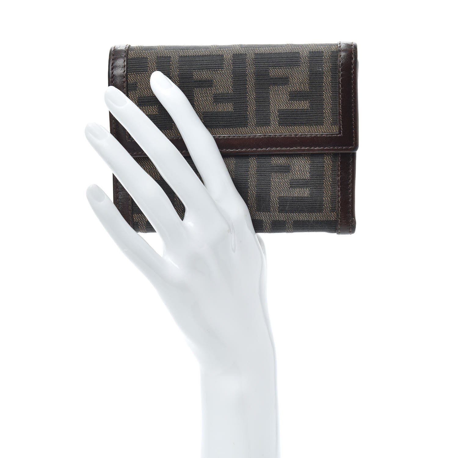Fendi Zucca Compact Wallet Tobacco 2 of 6