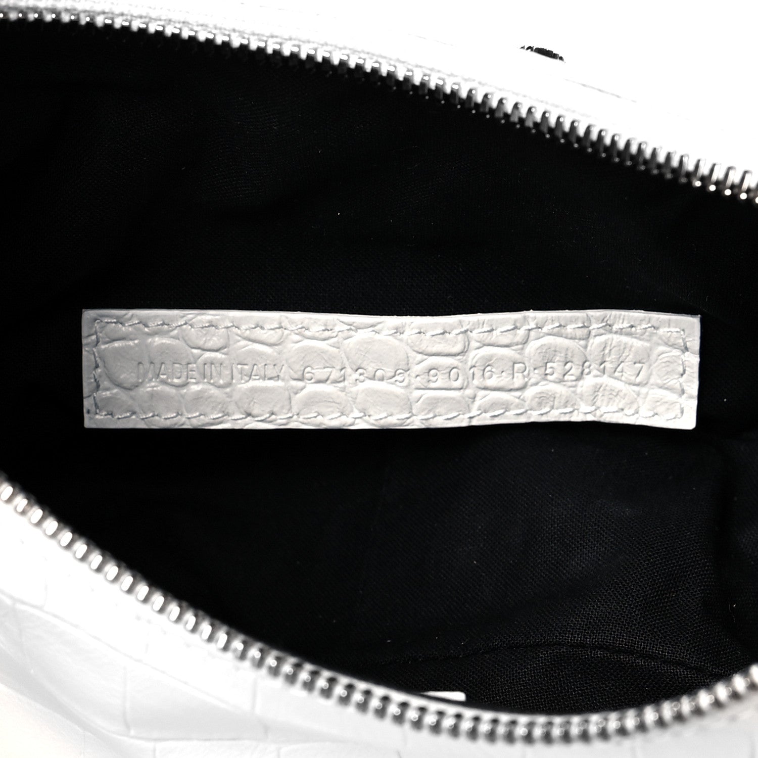 Balenciaga Extra Supple Calfskin Crocodile Embossed Le Cagole Shoulder Bag XS White 7 of 10