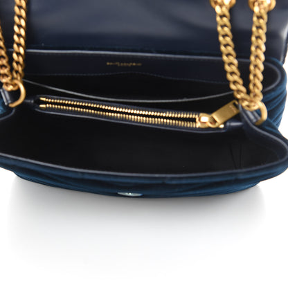 Saint Laurent Velvet Y Quilted Monogram Small Loulou Chain Satchel Medium Blue 5 of 10