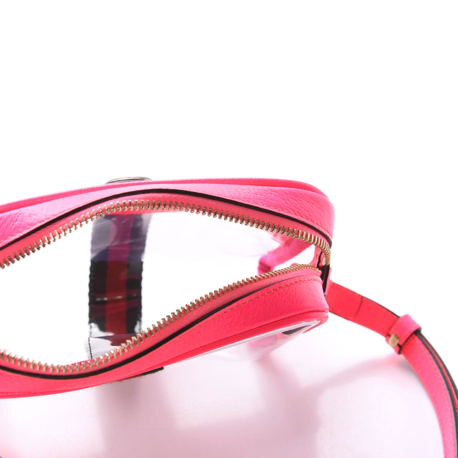 Gucci Vinyl Web Mini Ophidia Transparent Shoulder Bag Fluorescent Fuchsia 5 of 9