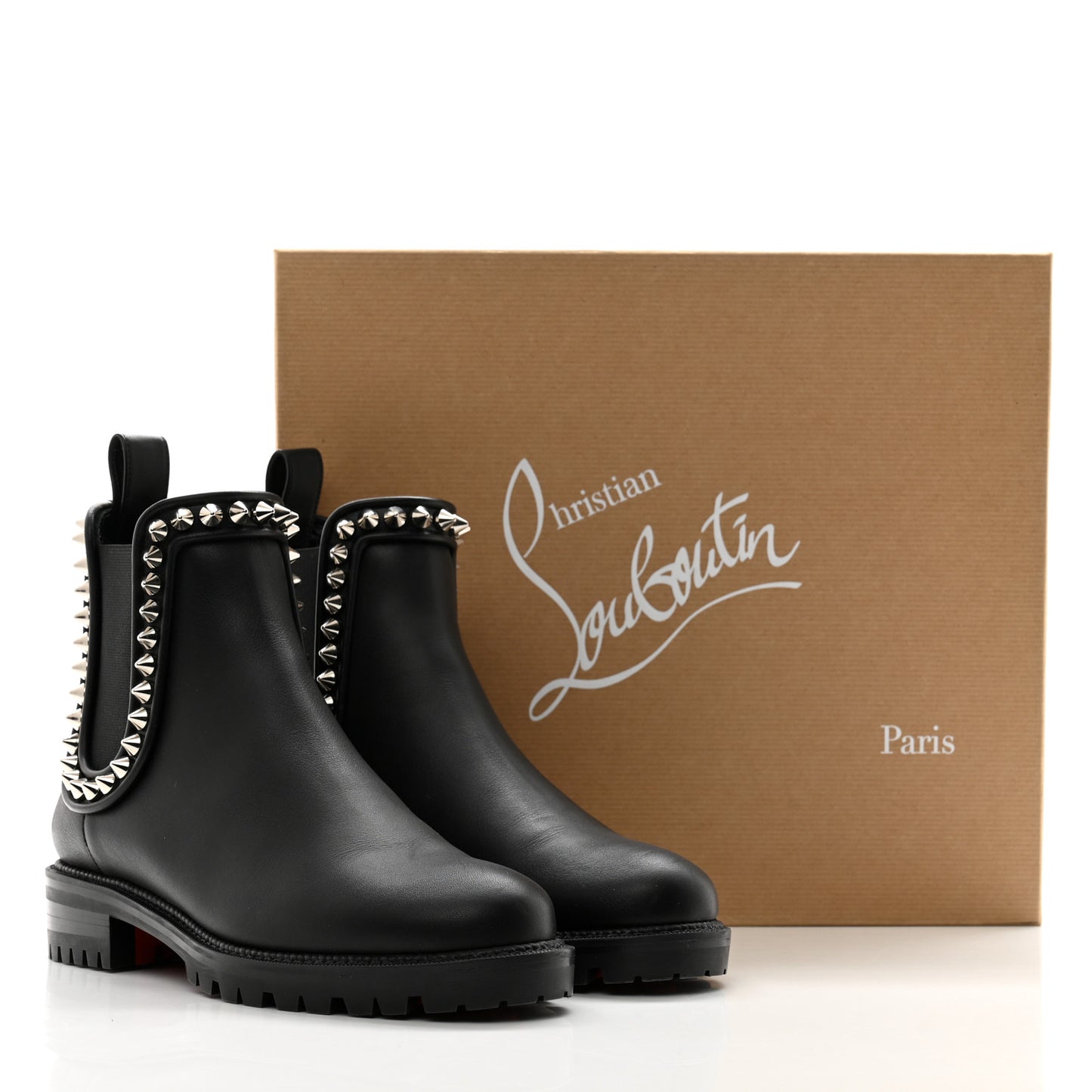 Nappa Spiked Capahutta Flat Chelsea Boots 37.5 Black