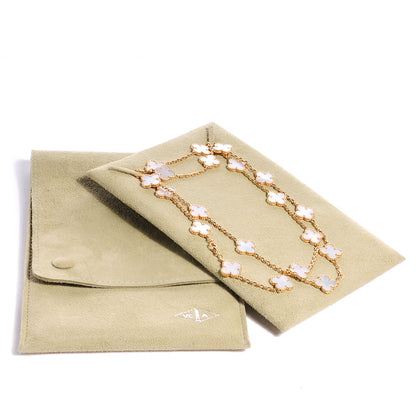 Van Cleef & Arpels 18K Yellow Gold Mother of Pearl 20 Motifs Vintage Alhambra Necklace 8 of 8