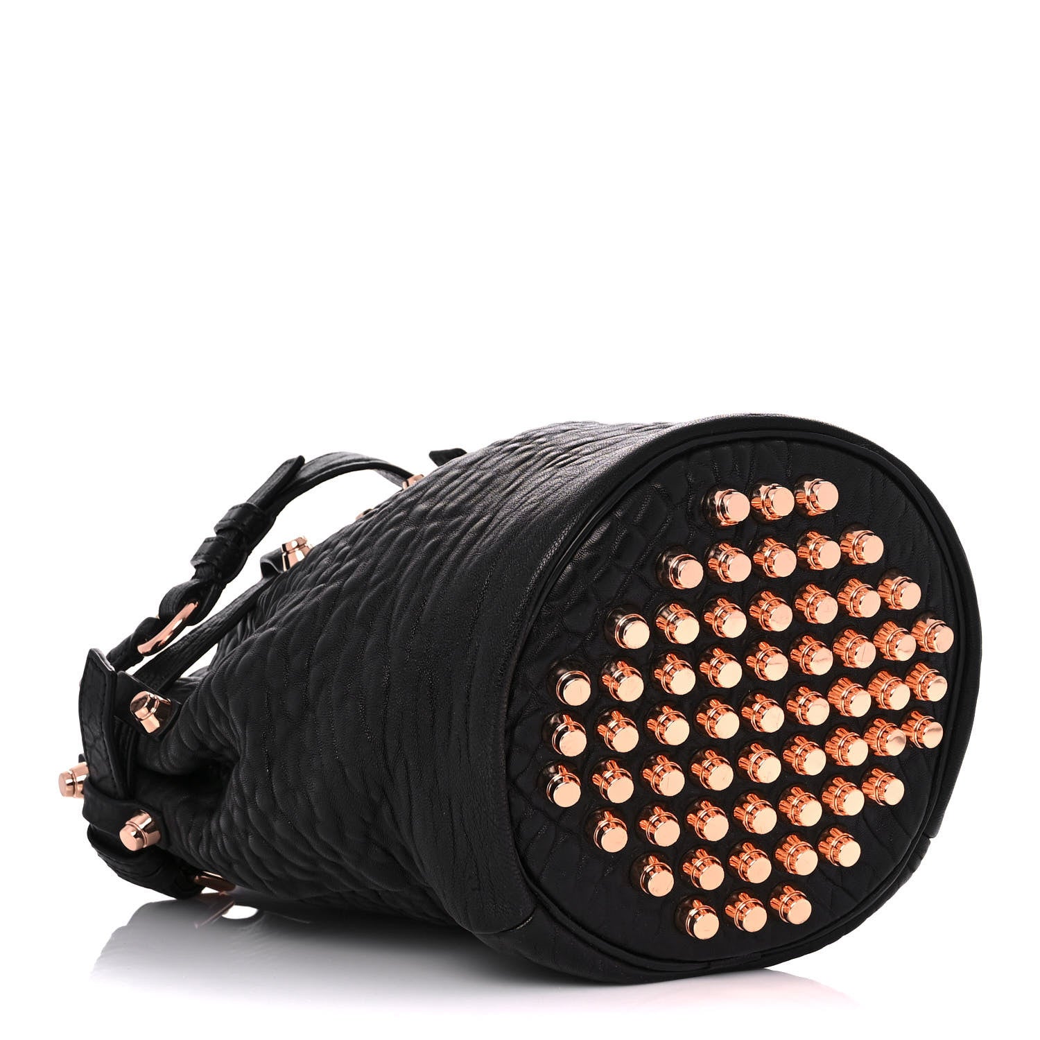 Alexander Wang Pebbled Lambskin Diego Bucket Black Rose Gold Hardware 4 of 8