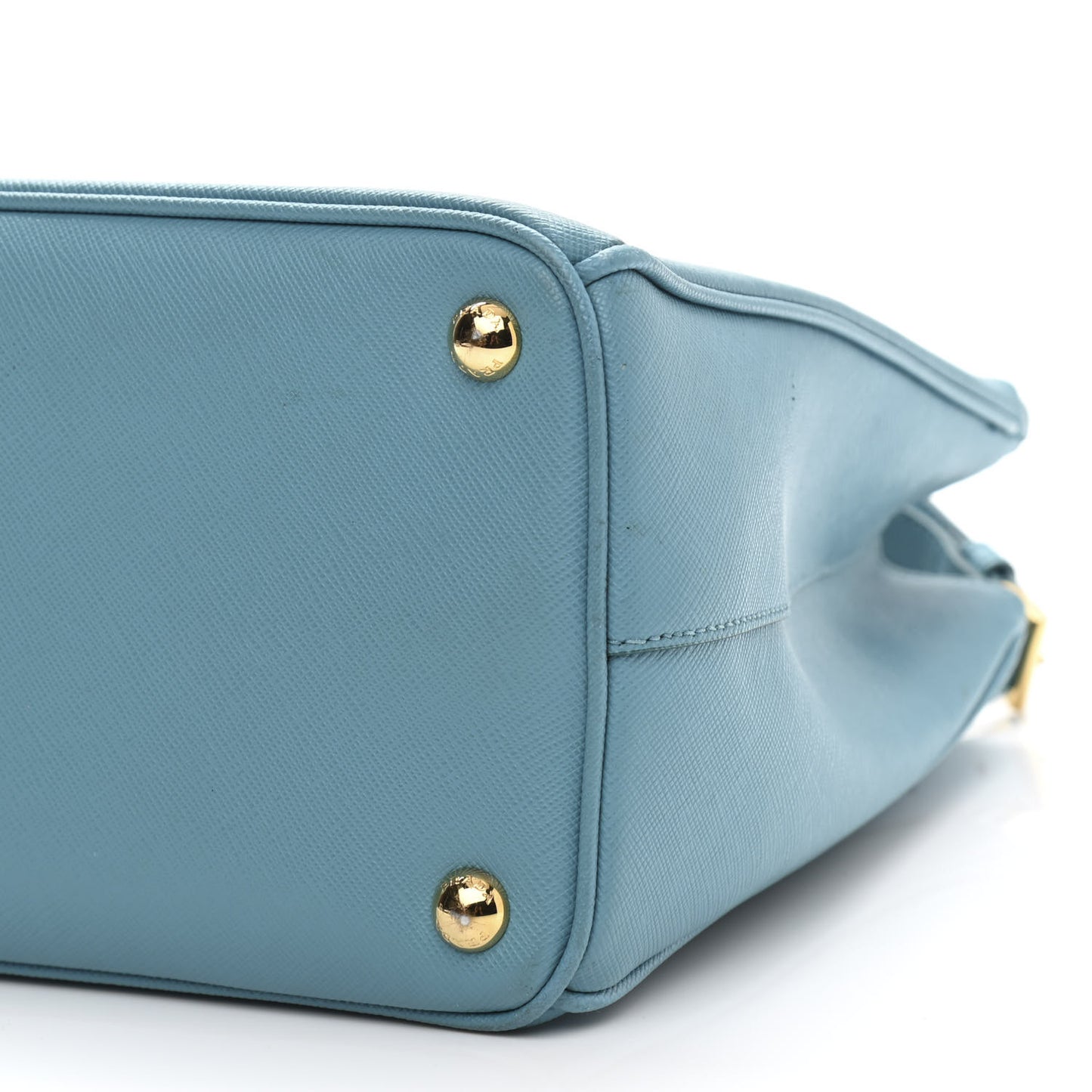Saffiano Lux Small Double Zip Tote Turchese