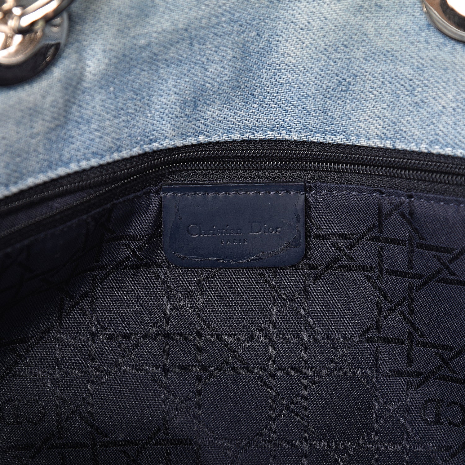 Christian Dior Denim Cannage Large Lady Dior Tote Blue 7 of 17