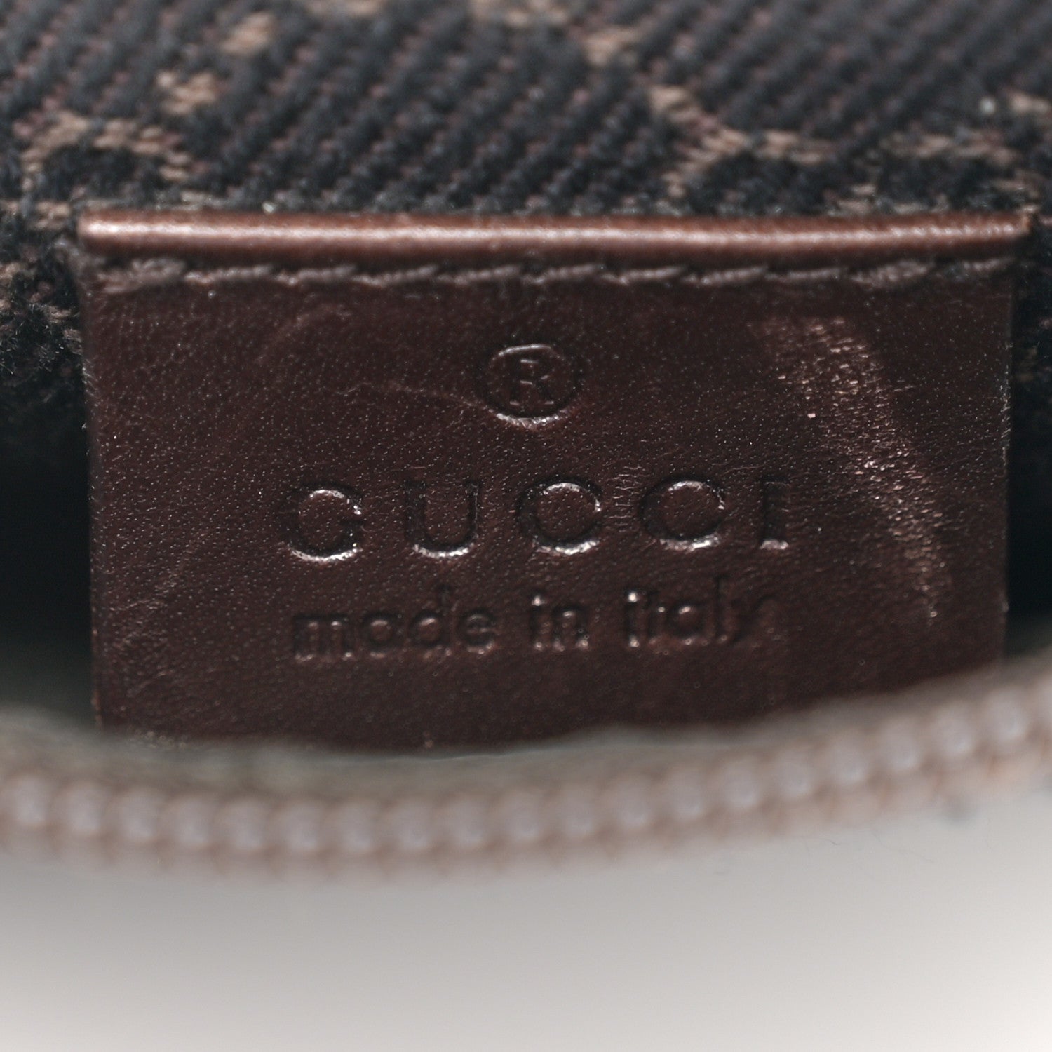 Gucci GG Denim Monogram Double Pocket Belt Bag Brown 6 of 10