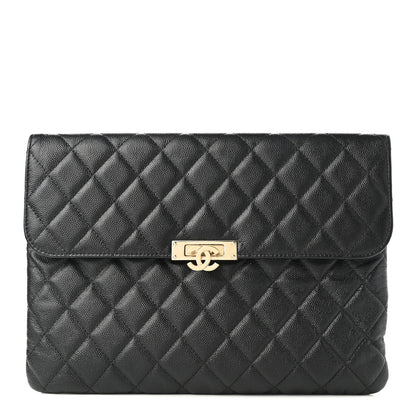 Chanel Caviar Quilted Medium Golden Class Pouch Black 1 of 9