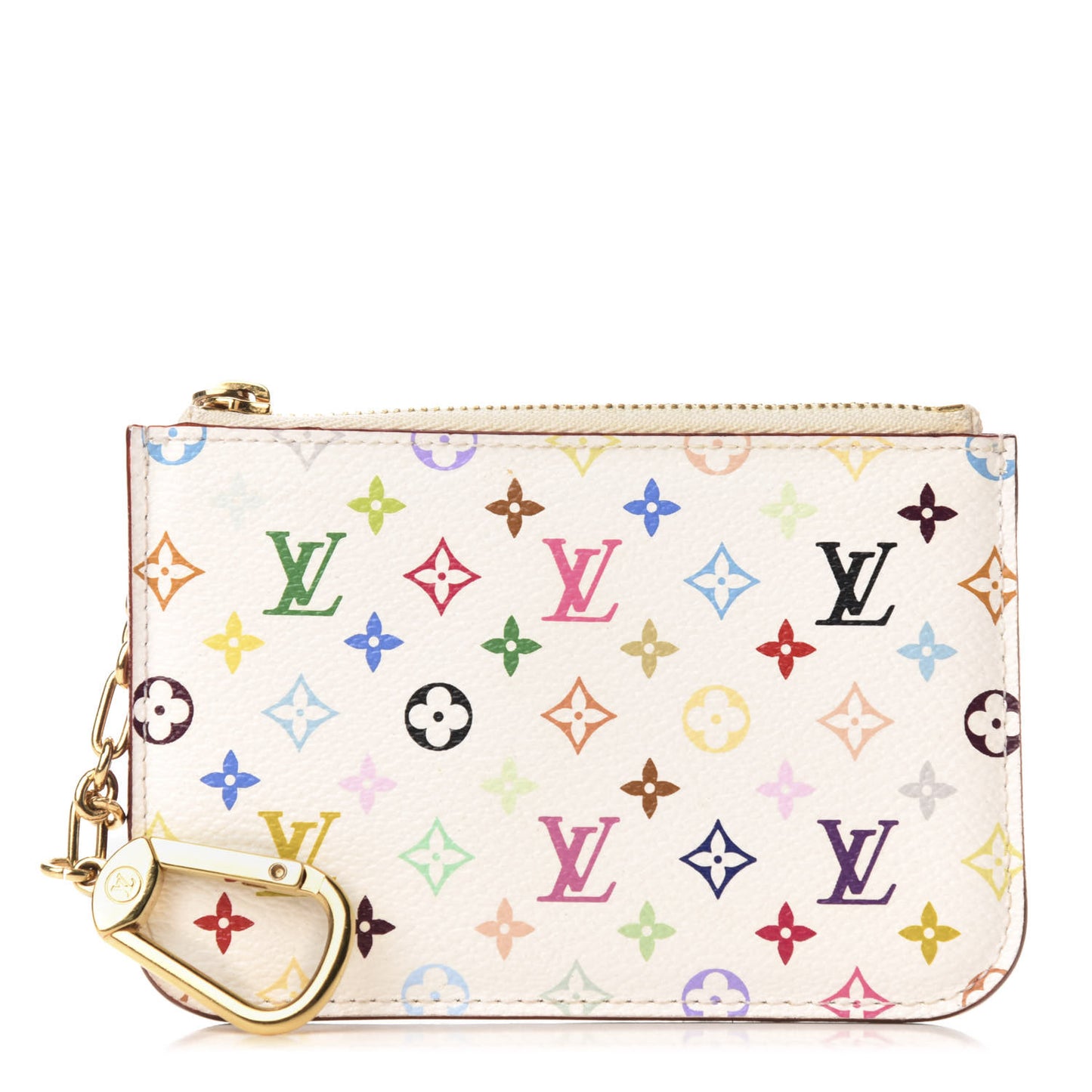 Monogram Multicolor Key Pouch White Litchi