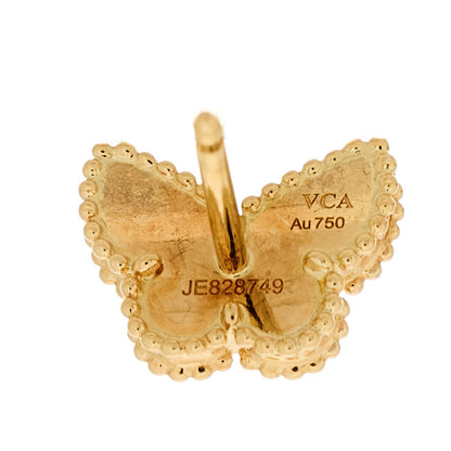 Van Cleef & Arpels 18K Yellow Gold Mother of Pearl Sweet Alhambra Butterfly Earrings 4 of 5
