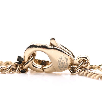 Chanel Crystal Pearl CC Drop Necklace Gold 5 of 5