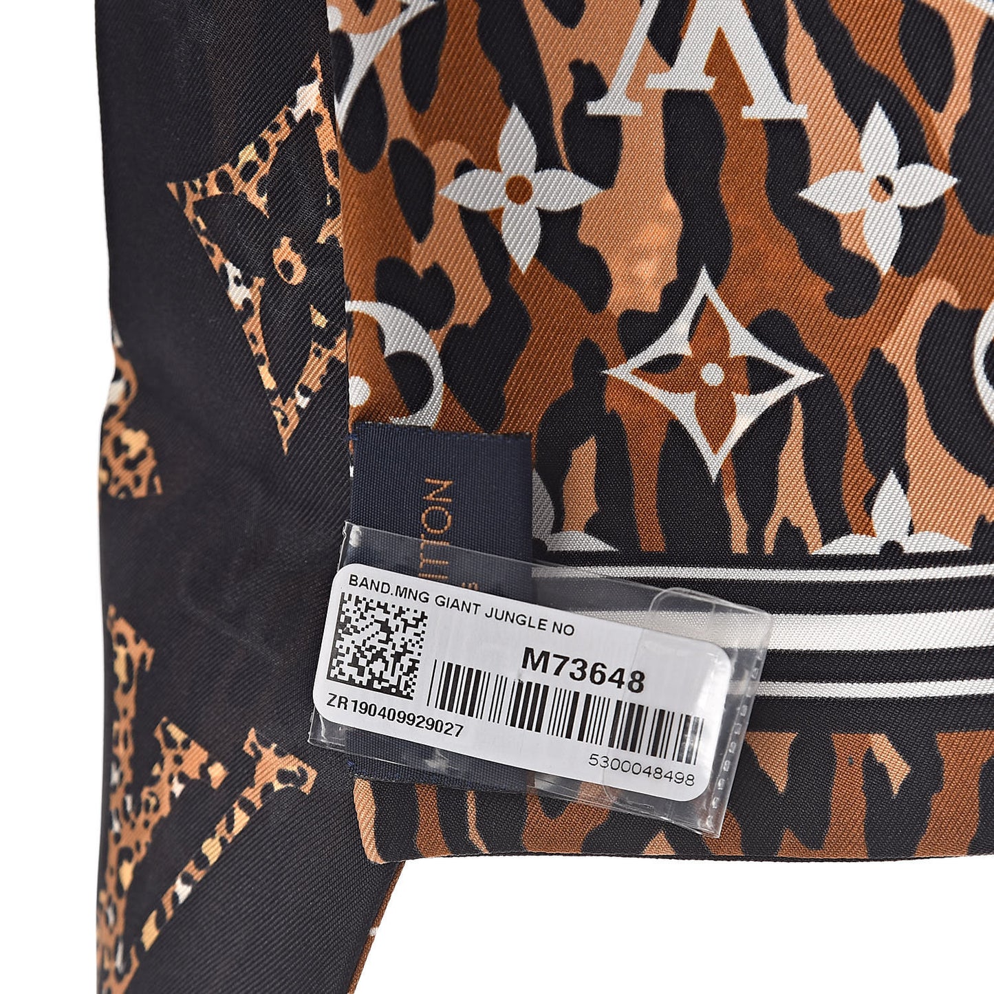 Silk Monogram Giant Jungle Bandeau Black