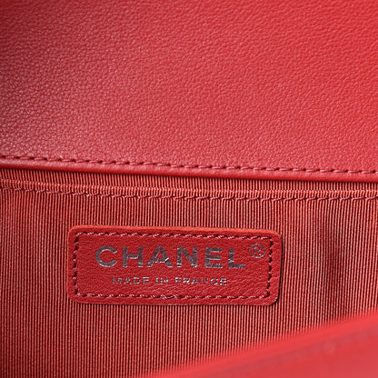 Chanel Calfskin Chevron Quilted Medium Boy Flap Dark Red 5 of 10