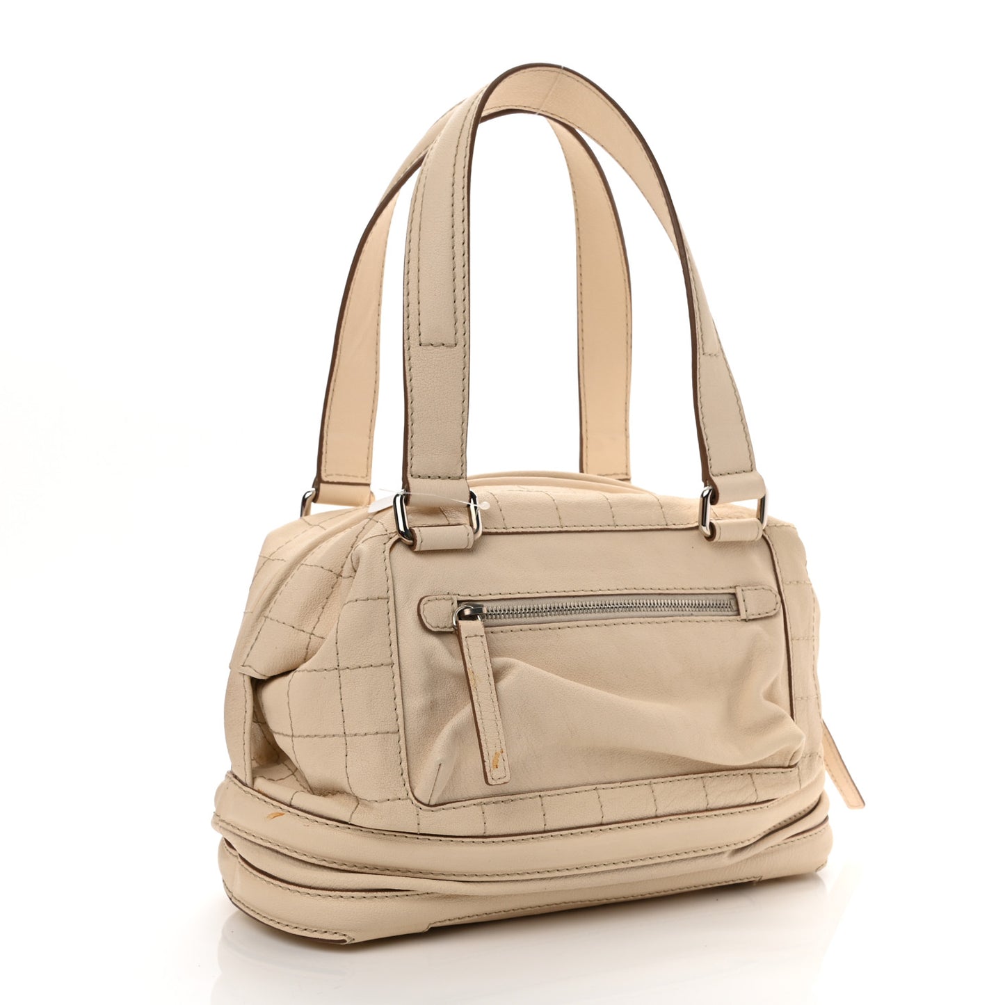 Goatskin Square Stitch Essential Bowler White