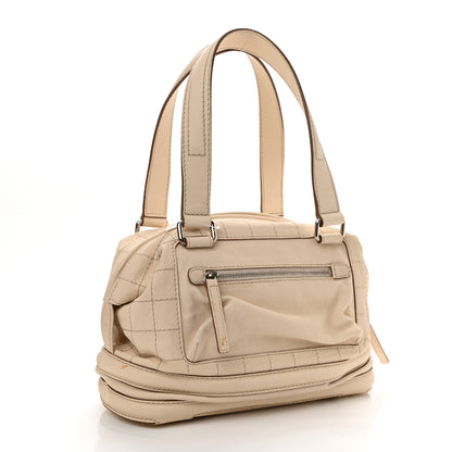 Chanel Goatskin Square Stitch Essential Bowler White 3 of 15