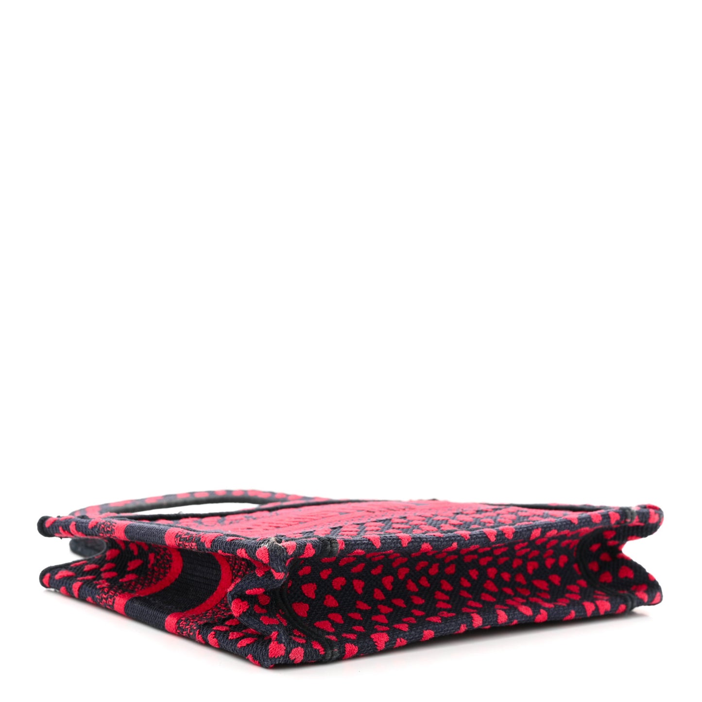 Canvas Embroidered Pop Heart I Love Paris Mini Book Tote Red Multicolor