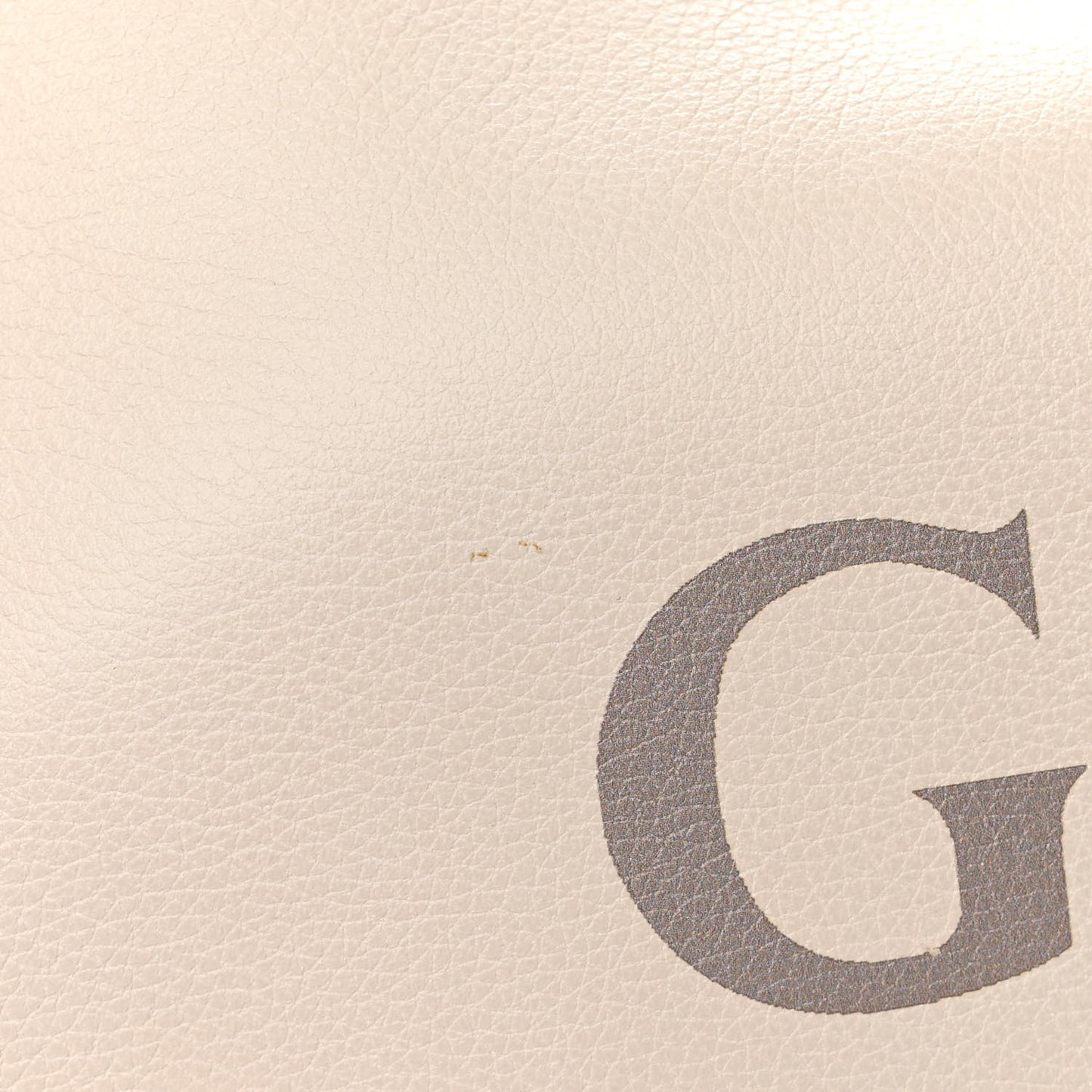 Grained Calfskin Logo Half Moon Hobo White