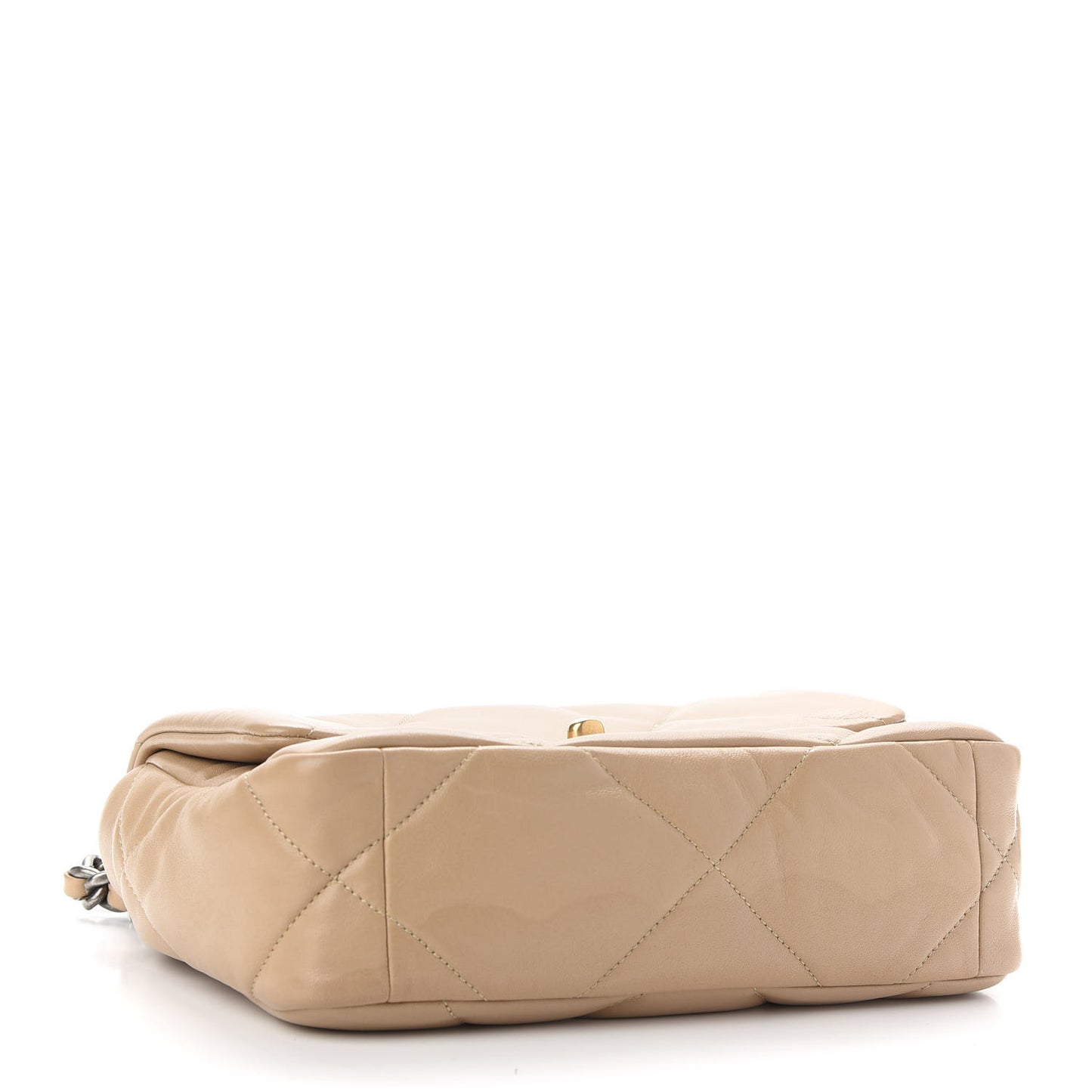 Lambskin Quilted Medium Chanel 19 Flap Dark Beige