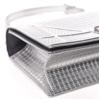 Christian Dior Metallic Patent Micro-Cannage Medium Diorama Flap Bag Silver 10 of 17
