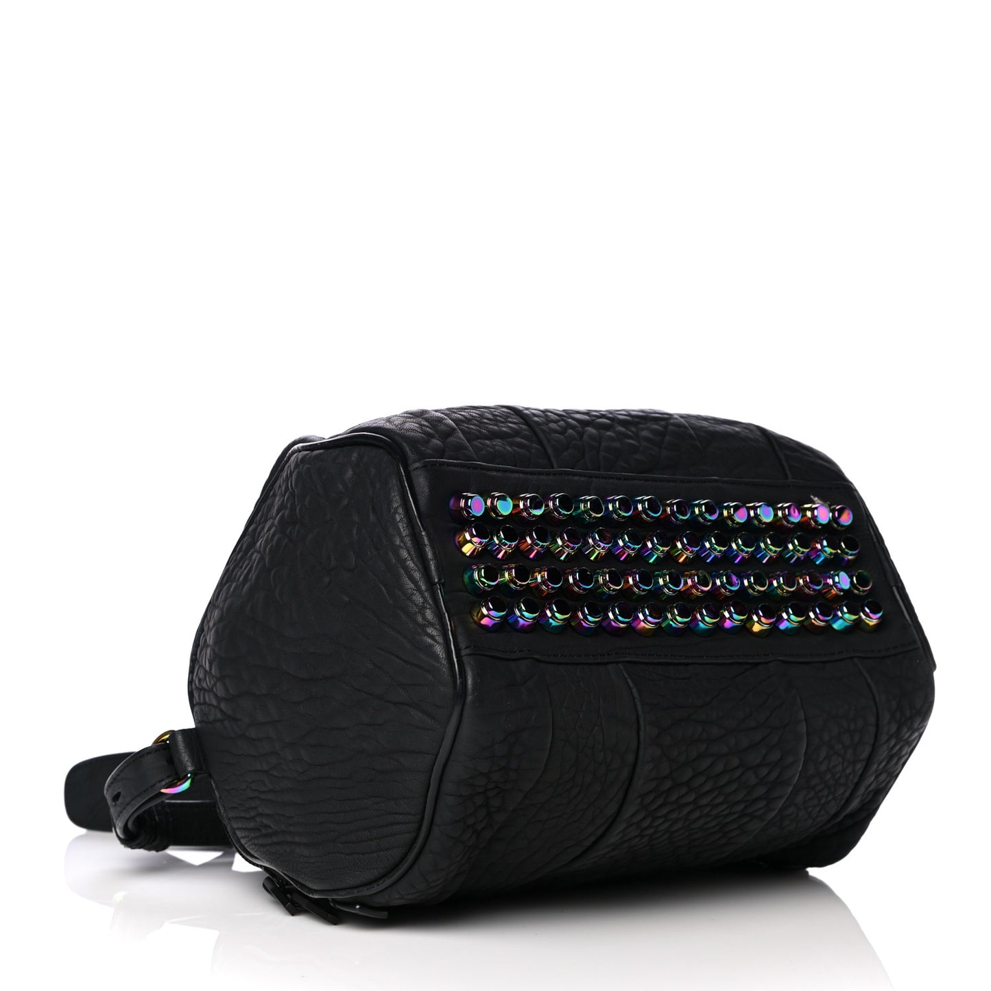Pebbled Lambskin Rockie Black Iridescent Hardware