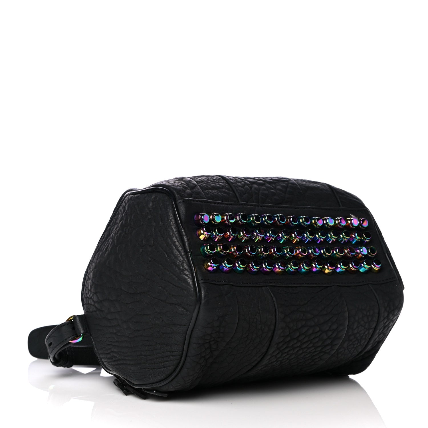 Alexander Wang Pebbled Lambskin Rockie Black Iridescent Hardware 3 of 10