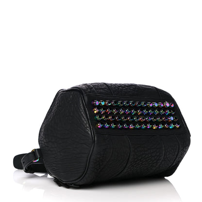Alexander Wang Pebbled Lambskin Rockie Black Iridescent Hardware 3 of 10